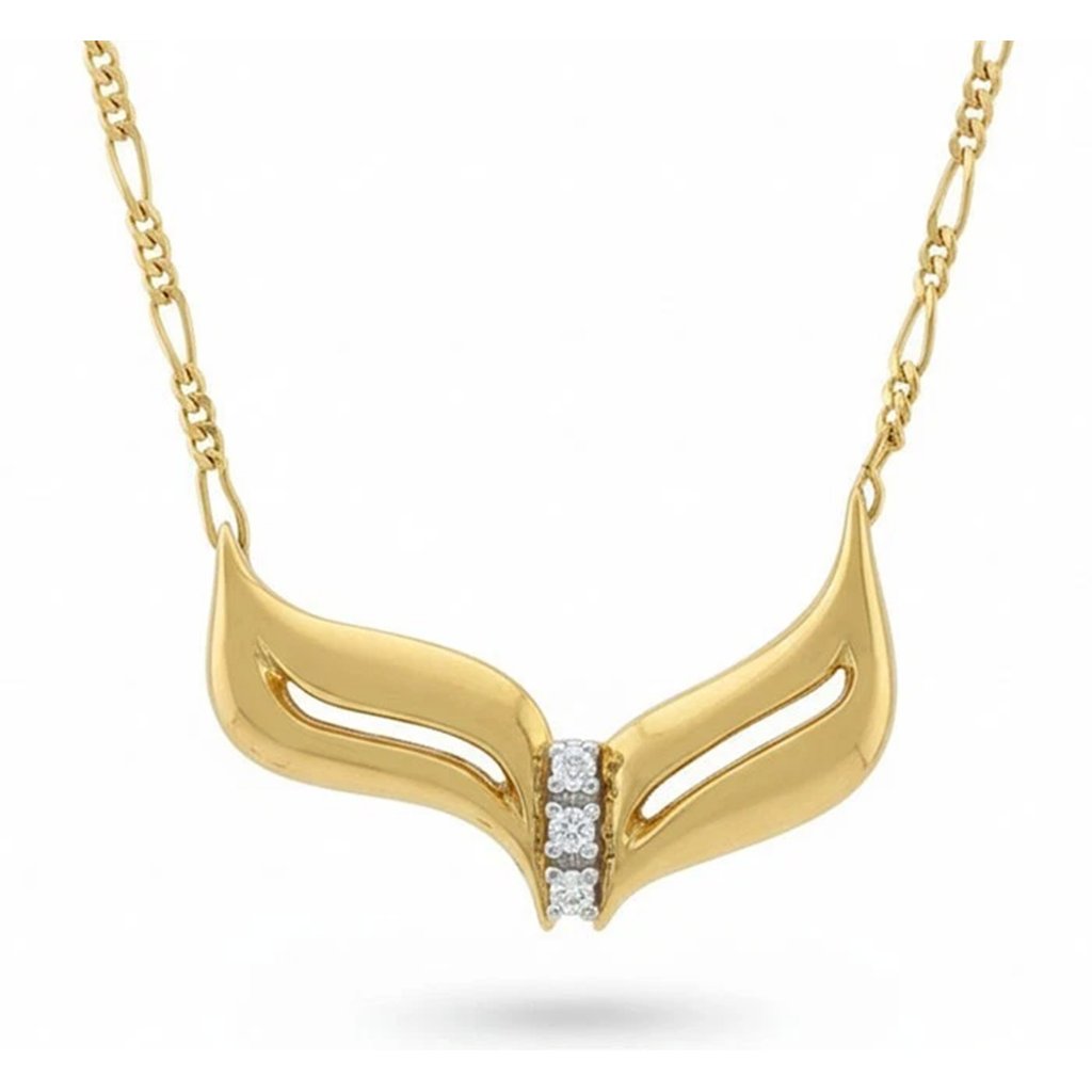 Genuine Diamond Necklace 14k Yellow Gold